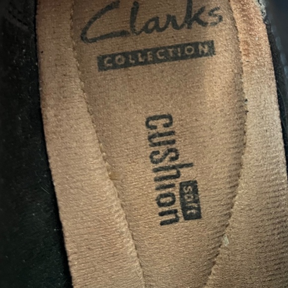 Clarks Black Suede Block Heels - Picture 4 of 6